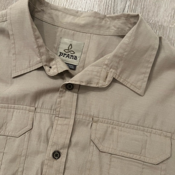 Prana Mens Tan Long Sleeve Outdoor shirt - Picture 2 of 4